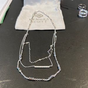 Kendra Scott Addison Triple Strand Necklace In Silver